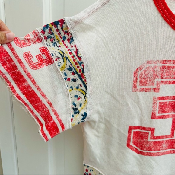 FREE PEOPLE small Nicky #33 T Shirt Sports Event we the free - Picture 6 of 10